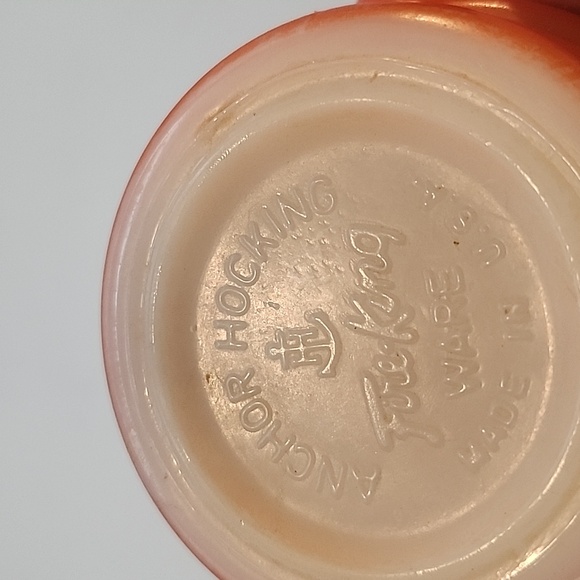 Vintage Anchor Hocking Fire King Stackable Coffee Mug Red w/Black Rim - Picture 7 of 7